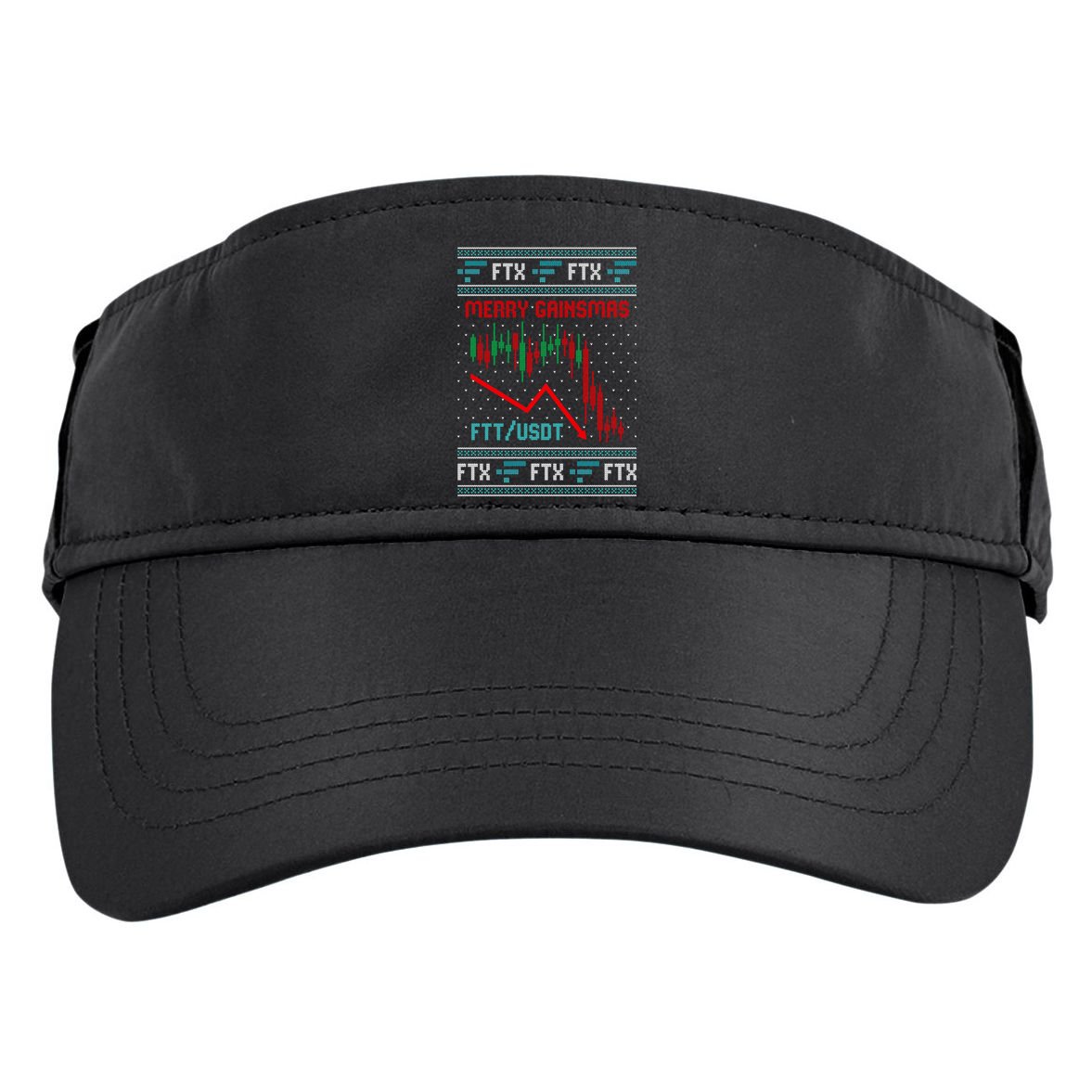 Merry Gainsmas FTX Crypto Cryptocurrency Funny Christmas Ugly Sweater Adult Drive Performance Visor