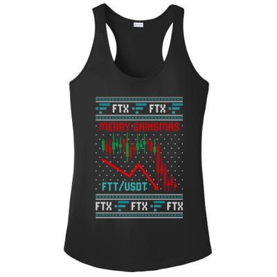 Merry Gainsmas FTX Crypto Cryptocurrency Funny Christmas Ugly Sweater Ladies PosiCharge Competitor Racerback Tank