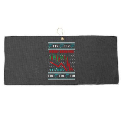 Merry Gainsmas FTX Crypto Cryptocurrency Funny Christmas Ugly Sweater Large Microfiber Waffle Golf Towel