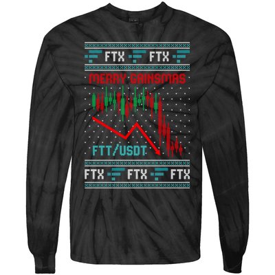 Merry Gainsmas FTX Crypto Cryptocurrency Funny Christmas Ugly Sweater Tie-Dye Long Sleeve Shirt
