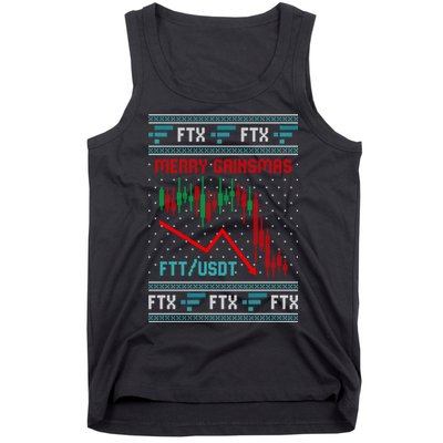 Merry Gainsmas FTX Crypto Cryptocurrency Funny Christmas Ugly Sweater Tank Top