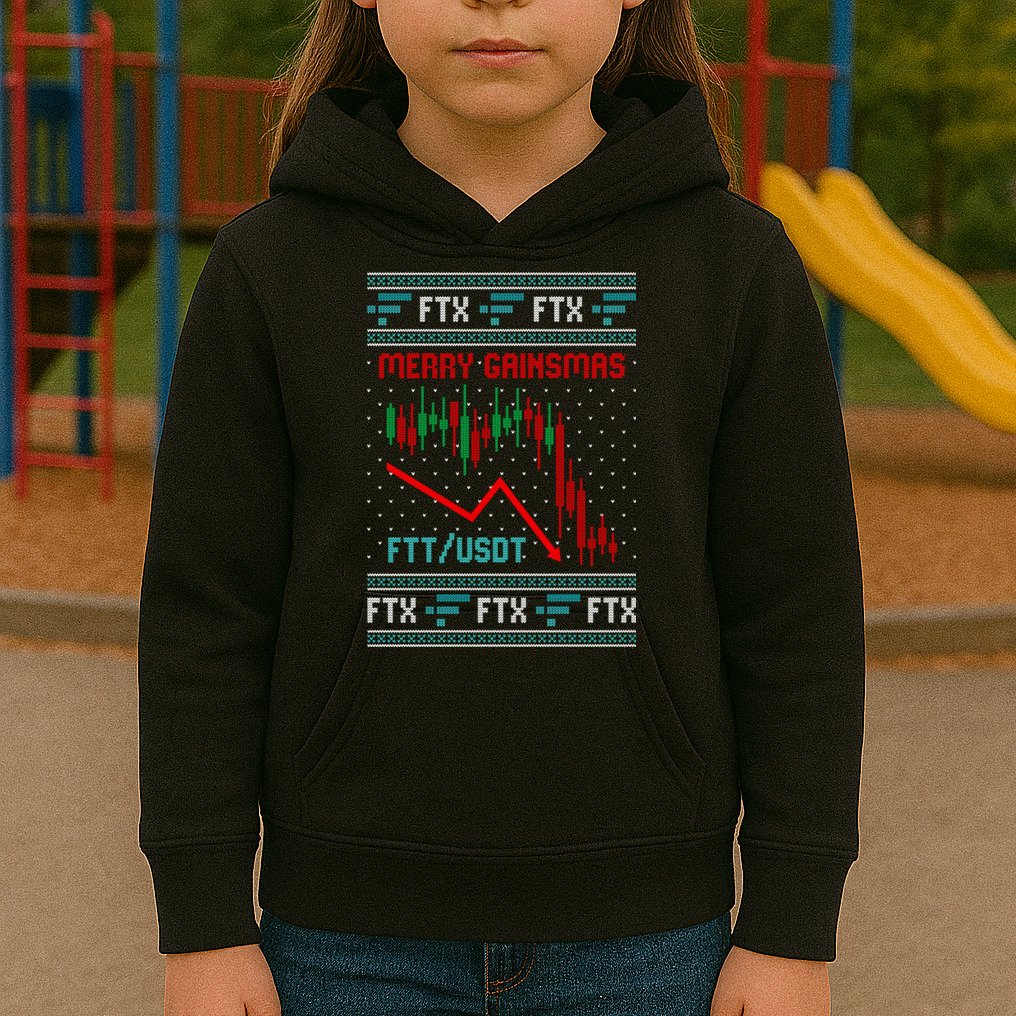 Merry Gainsmas FTX Crypto Cryptocurrency Funny Christmas Ugly Sweater Kids Hoodie