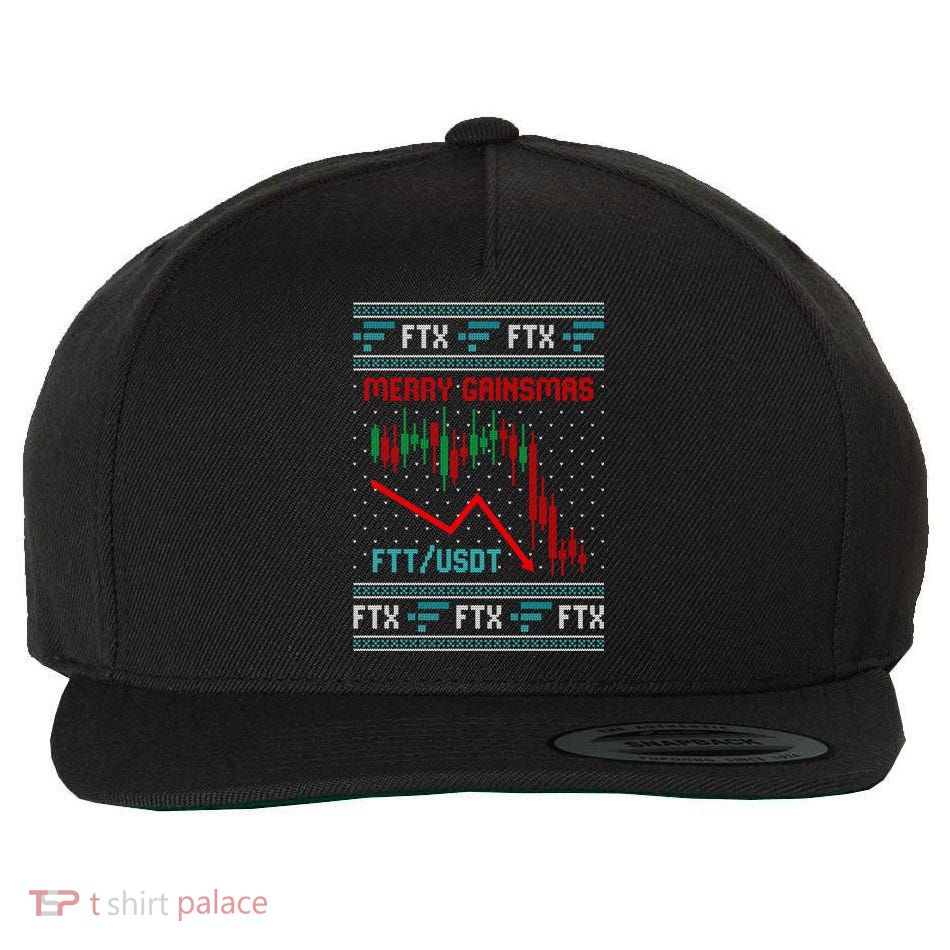 Merry Gainsmas FTX Crypto Cryptocurrency Funny Christmas Ugly Sweater Wool Snapback Cap