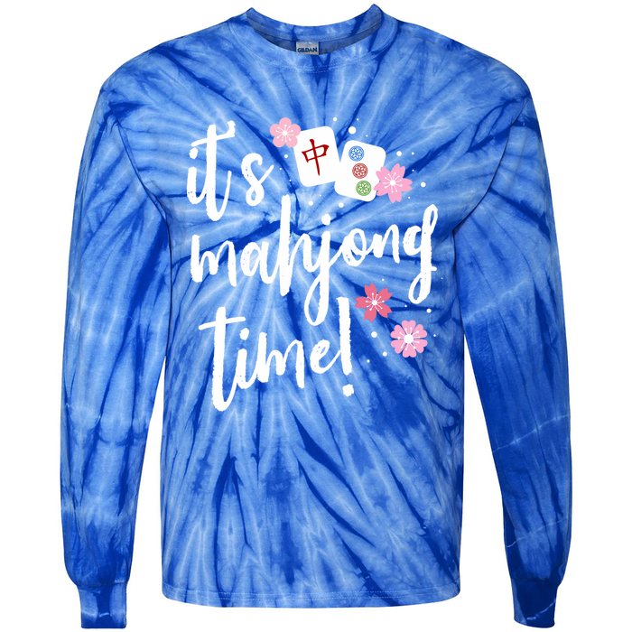 Mahjong Gift For Her Mahjong Player Gift Tie-Dye Long Sleeve Shirt