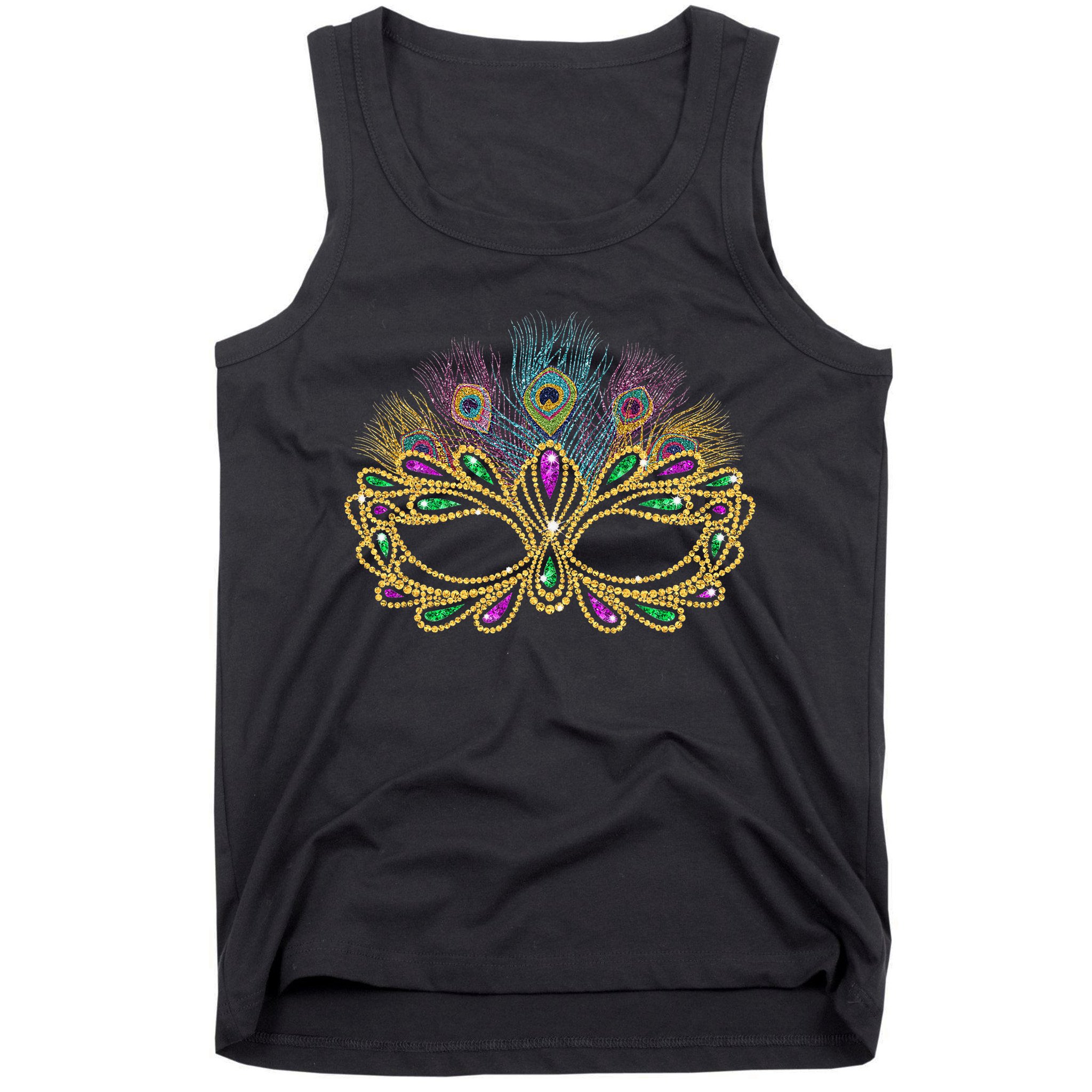 Mardi Gras Festival Mask With Feathers Carnival Tank Top