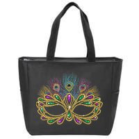 Mardi Gras Festival Mask With Feathers Carnival Zip Tote Bag