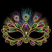 Mardi Gras Festival Mask With Feathers Carnival Zip Tote Bag