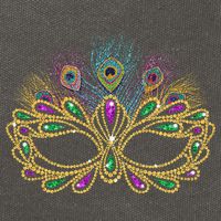 Mardi Gras Festival Mask With Feathers Carnival Cotton Canvas Backpack