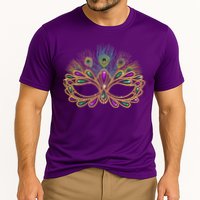 Mardi Gras Festival Mask With Feathers Carnival Cooling Performance Crew T-Shirt