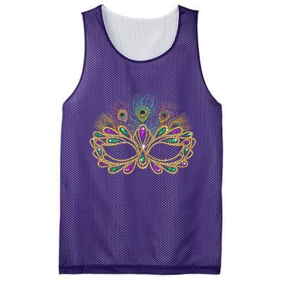 Mardi Gras Festival Mask With Feathers Carnival Mesh Reversible Basketball Jersey Tank