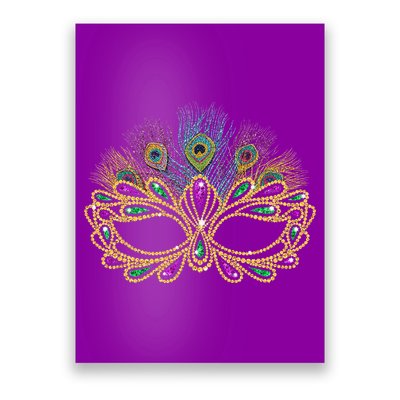 Mardi Gras Festival Mask With Feathers Carnival Poster