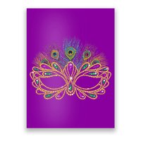 Mardi Gras Festival Mask With Feathers Carnival Poster