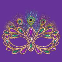 Mardi Gras Festival Mask With Feathers Carnival Poster