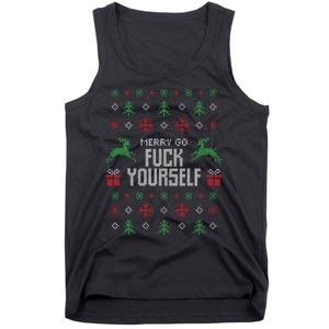 Merry Go Fuck Yourself I Funny Ugly Christmas Christmas Tank Top