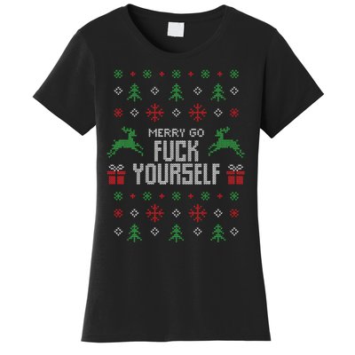 Merry Go Fuck Yourself I Funny Ugly Christmas Christmas Women's T-Shirt