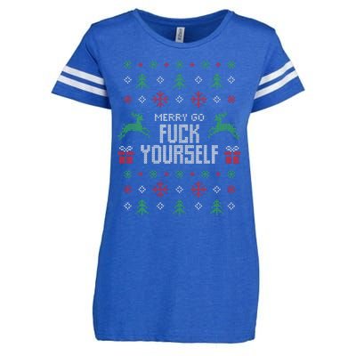 Merry Go Fuck Yourself I Funny Ugly Christmas Christmas Enza Ladies Jersey Football T-Shirt