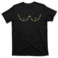 Mardi Gras Funny Beads Boobs Outline Gift T-Shirt