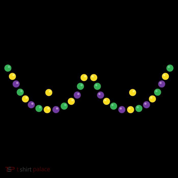 Mardi Gras Funny Beads Boobs Outline Gift T-Shirt