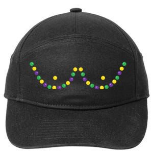 Mardi Gras Funny Beads Boobs Outline Gift 7-Panel Snapback Hat