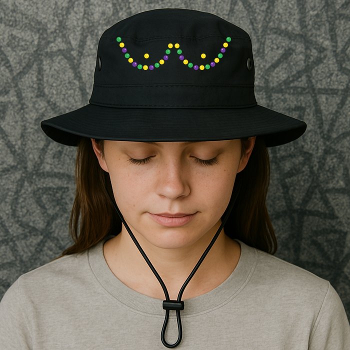 Mardi Gras Funny Beads Boobs Outline Gift Bucket Hat