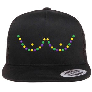 Mardi Gras Funny Beads Boobs Outline Gift Flat Bill Trucker Hat