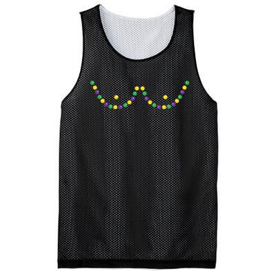 Mardi Gras Funny Beads Boobs Outline Gift Mesh Reversible Basketball Jersey Tank