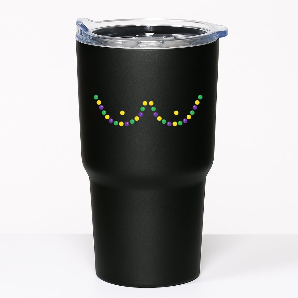 Mardi Gras Funny Beads Boobs Outline Gift Tumbler