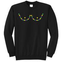 Mardi Gras Funny Beads Boobs Outline Gift Tall Sweatshirt