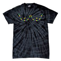 Mardi Gras Funny Beads Boobs Outline Gift Tie-Dye T-Shirt