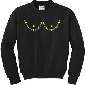 Mardi Gras Funny Beads Boobs Outline Gift Kids Sweatshirt