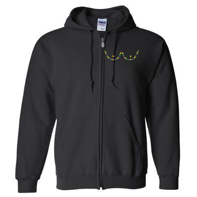 Mardi Gras Funny Beads Boobs Outline Gift Full Zip Hoodie