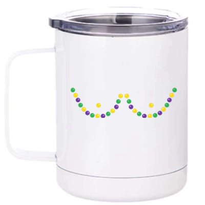 Mardi Gras Funny Beads Boobs Outline Gift 12 oz Stainless Steel Tumbler Cup