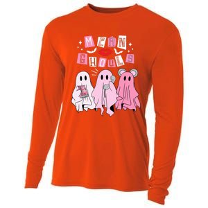 Mean Ghouls Funny Ghost Retro Scary Halloween Trick Or Treat Cooling Performance Long Sleeve Crew