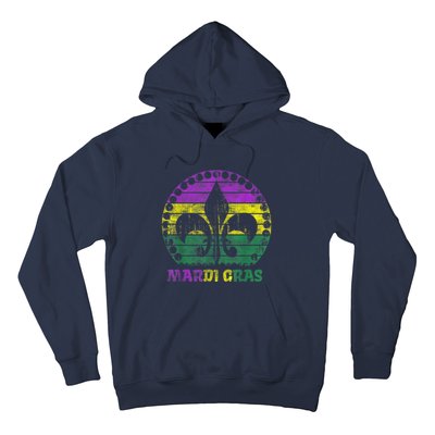 Mardi Gras Fleur De Lis Retro Sunset I Carnival Hoodie