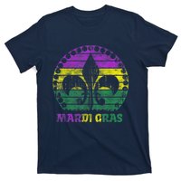 Mardi Gras Fleur De Lis Retro Sunset I Carnival T-Shirt