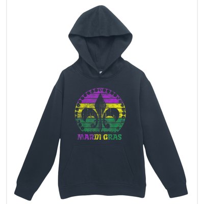 Mardi Gras Fleur De Lis Retro Sunset I Carnival Urban Pullover Hoodie