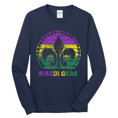 Mardi Gras Fleur De Lis Retro Sunset I Carnival Tall Long Sleeve T-Shirt