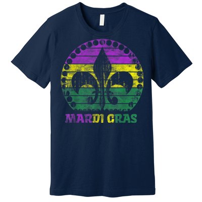 Mardi Gras Fleur De Lis Retro Sunset I Carnival Premium T-Shirt