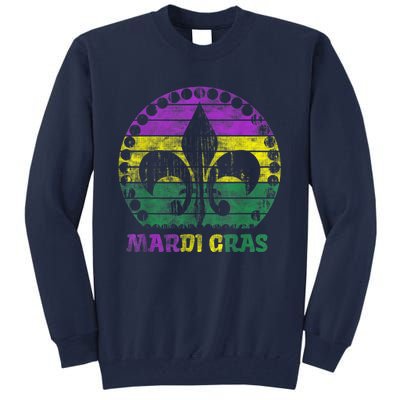 Mardi Gras Fleur De Lis Retro Sunset I Carnival Tall Sweatshirt