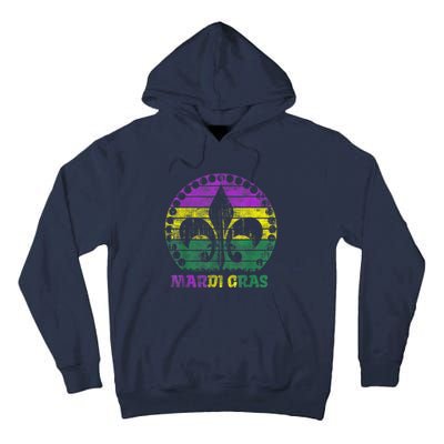 Mardi Gras Fleur De Lis Retro Sunset I Carnival Tall Hoodie