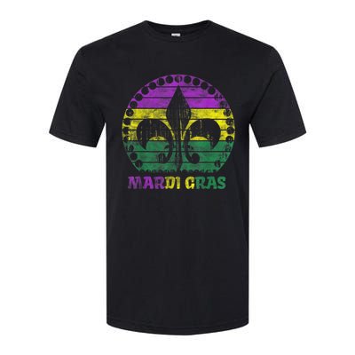 Mardi Gras Fleur De Lis Retro Sunset I Carnival Softstyle CVC T-Shirt