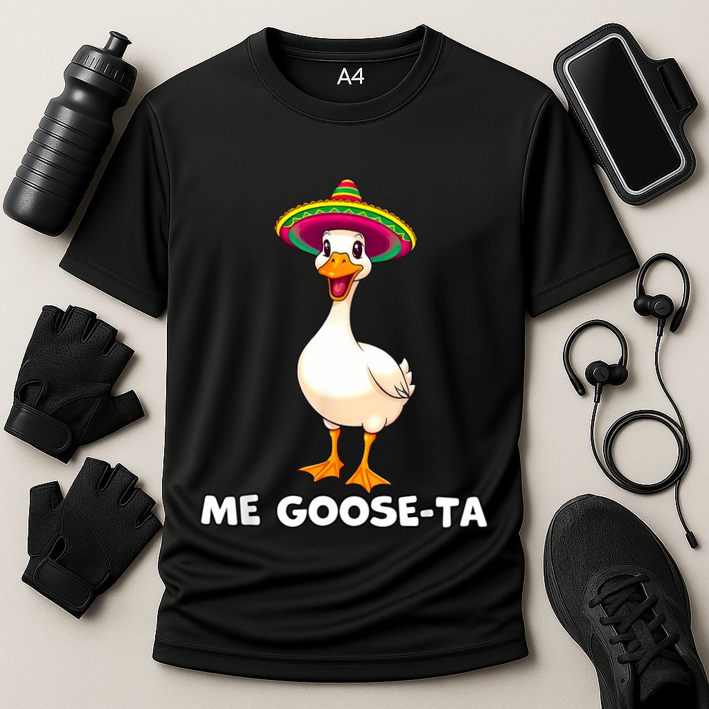 Me Gooseta Funny Goose Mexican Hat Me Gusta Spanish Puns Cooling Performance Crew T-Shirt