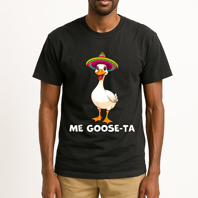 Me Gooseta Funny Goose Mexican Hat Me Gusta Spanish Puns Tall T-Shirt