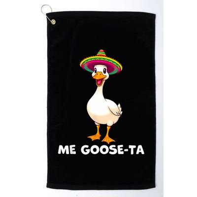 Me Gooseta Funny Goose Mexican Hat Me Gusta Spanish Puns Golf Towel