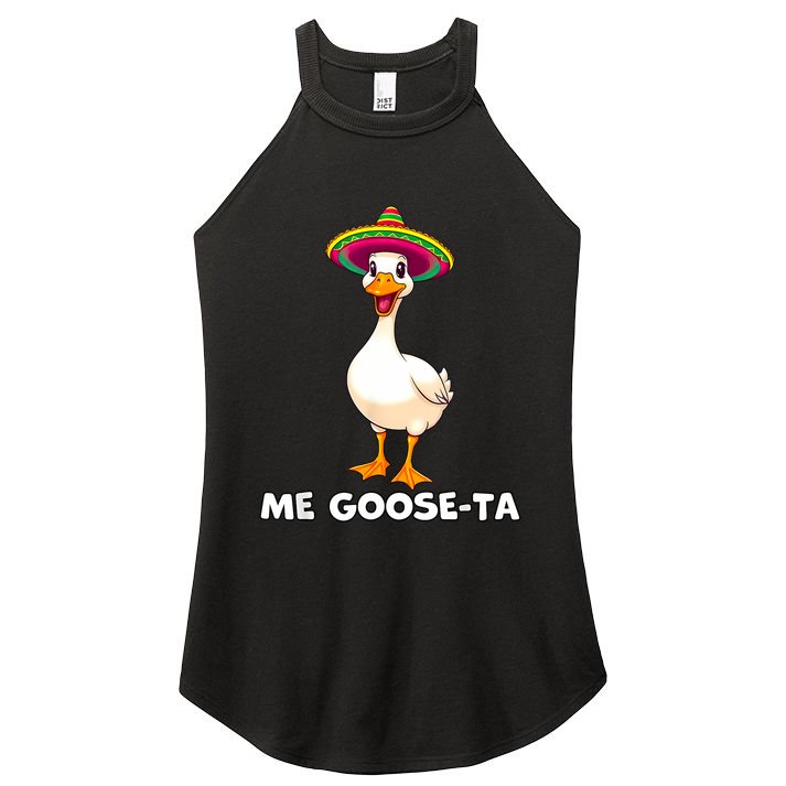 Me Gooseta Funny Goose Mexican Hat Me Gusta Spanish Puns Women's Perfect Tri Rocker Tank