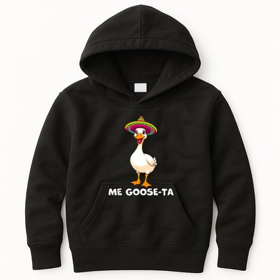 Me Gooseta Funny Goose Mexican Hat Me Gusta Spanish Puns Kids Hoodie