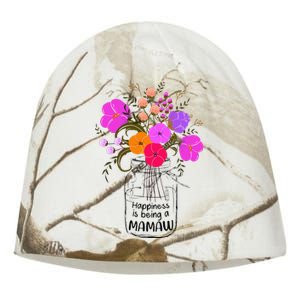 Mom Grandma Floral Gift Happiness Is Being A Mamaw Kati - Camo Knit Beanie