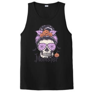 Momster Gift Funny Messy Bun Skeleton Spooky Halloween Cool Gift PosiCharge Competitor Tank