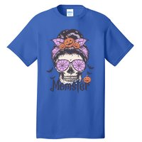 Momster Gift Funny Messy Bun Skeleton Spooky Halloween Cool Gift Tall T-Shirt