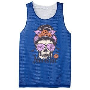 Momster Gift Funny Messy Bun Skeleton Spooky Halloween Cool Gift Mesh Reversible Basketball Jersey Tank